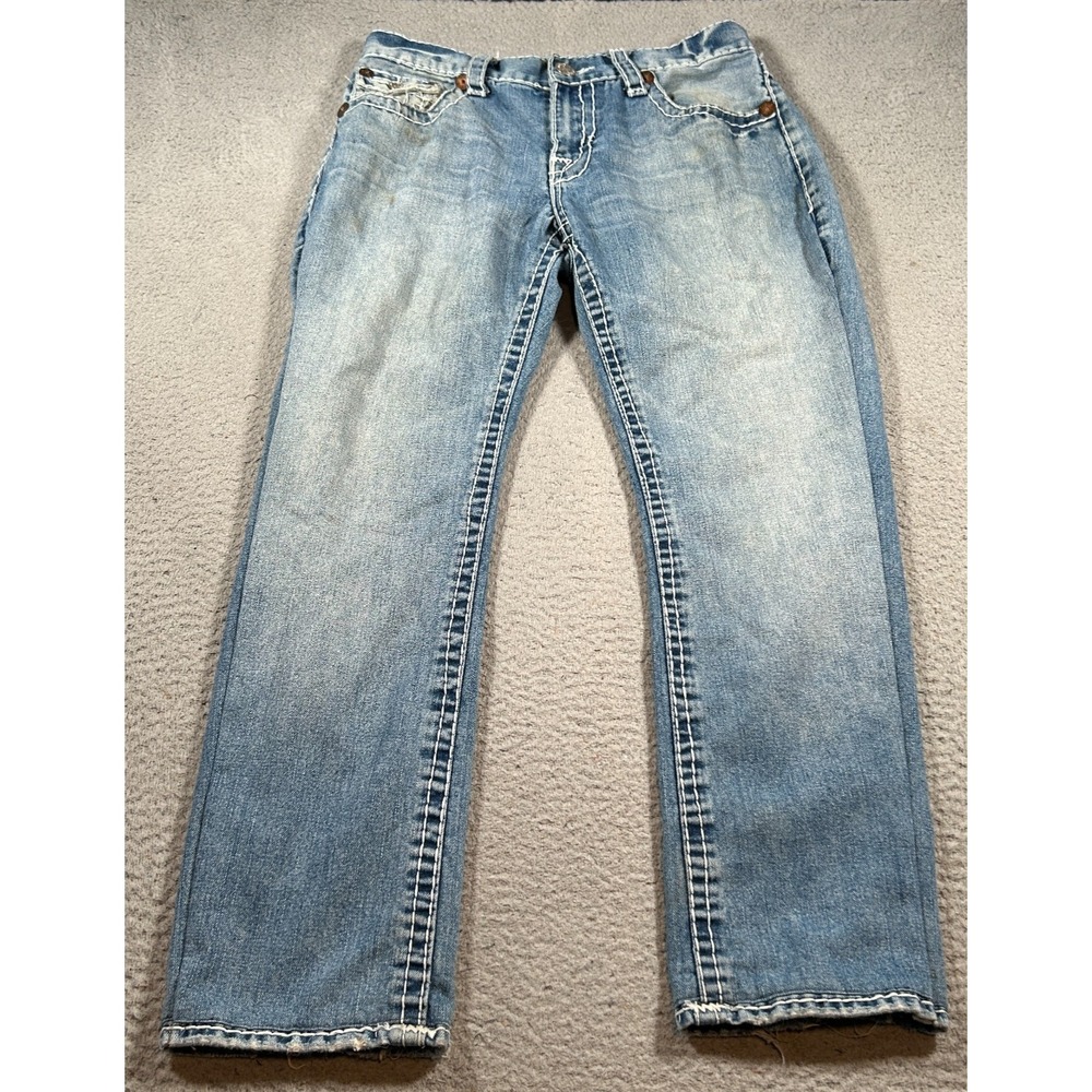 Vintage True Religion Jeans Mens 33x27 Blue Denim Billy Super‎ T Made USA Y2K
